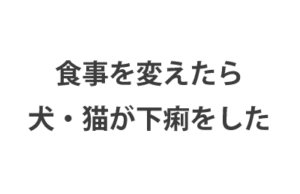 食事を変えたら下痢をした!